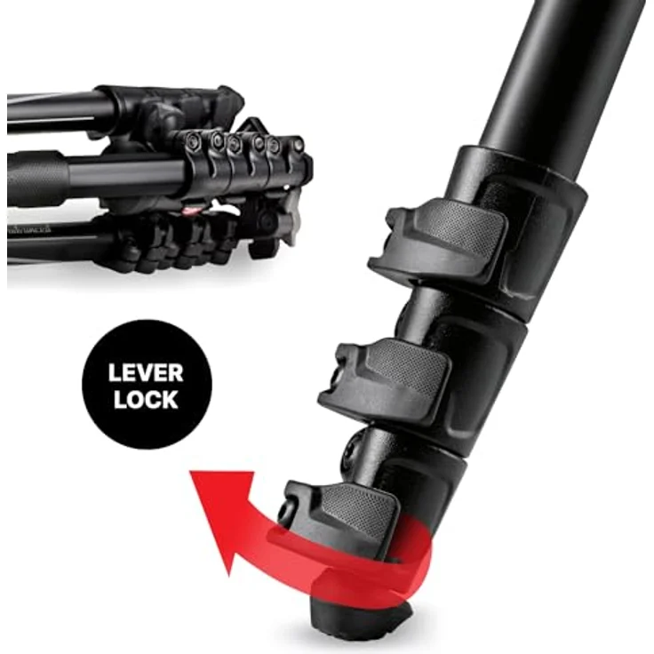 Manfrotto MKBFRLA4BK-BH Befree Advanced Alu Reisestativ QPL (Klemmverschluss) mit Kugelkopf, inkl.Tasche (für Canon, Nikon, Sony, DSLR, CSC, Spiegellose Kamera, Traglast), Klemmverschluss-schwarz – Bild 6