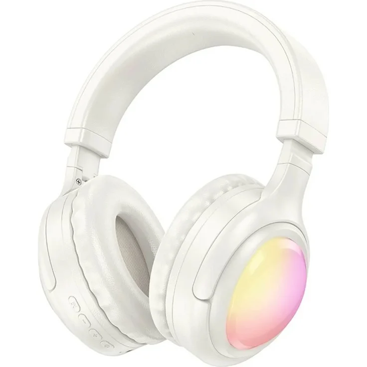 Hoco W48 Kabellose Bluetooth Kopfhörer RGB-LED Beleuchtung faltbarer Design verstellbar Weiß