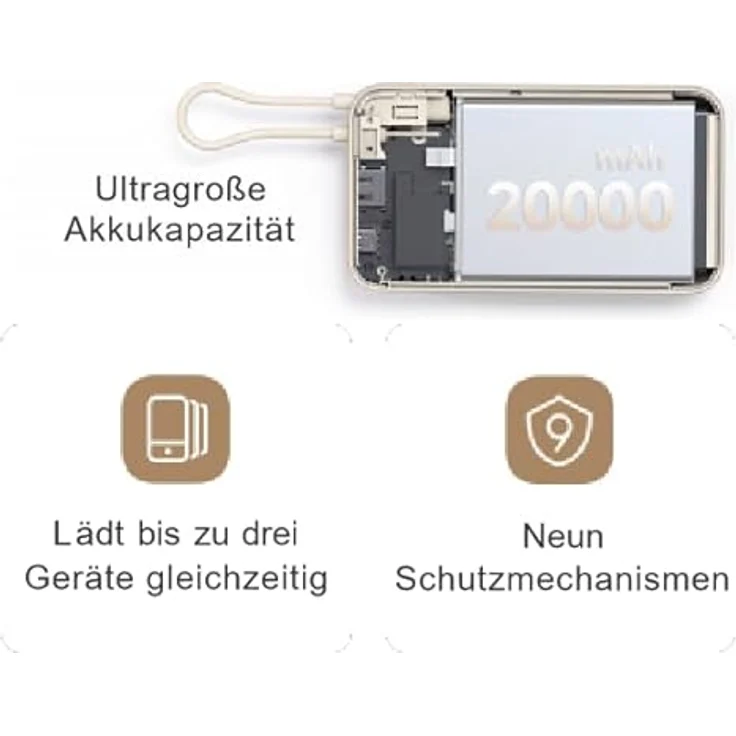 Xiaomi 33W Power Bank 10.000mAh mit integriertem Kabel, kompakt und ideal für Reisen – Bild 5