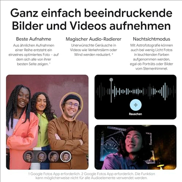 Google Pixel 8a: Android-Smartphone ohne SIM-Lock mit fortschrittlicher Pixel-Kamera, Langer Akkulaufzeit und leistungsstarken Sicherheitsfunktionen – Obsidian, 256 GB – Bild 5