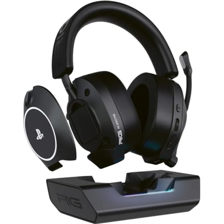 Nacon RIG R8 Spectre Pro HS, Kabellose Kopfhörer mit 60+ Stunden Akkulaufzeit, PlayStation-lizenziert, 40-mm-Lautsprecher, Tempest 3D Audio, anpassbares Design – Bild 2