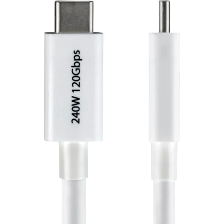 StarTech 80cm Thunderbolt 5 Kabel USB-C, 80Gbps, 240W PD, Dual 8K 60Hz, TB4, USB4, weiß – Bild 3