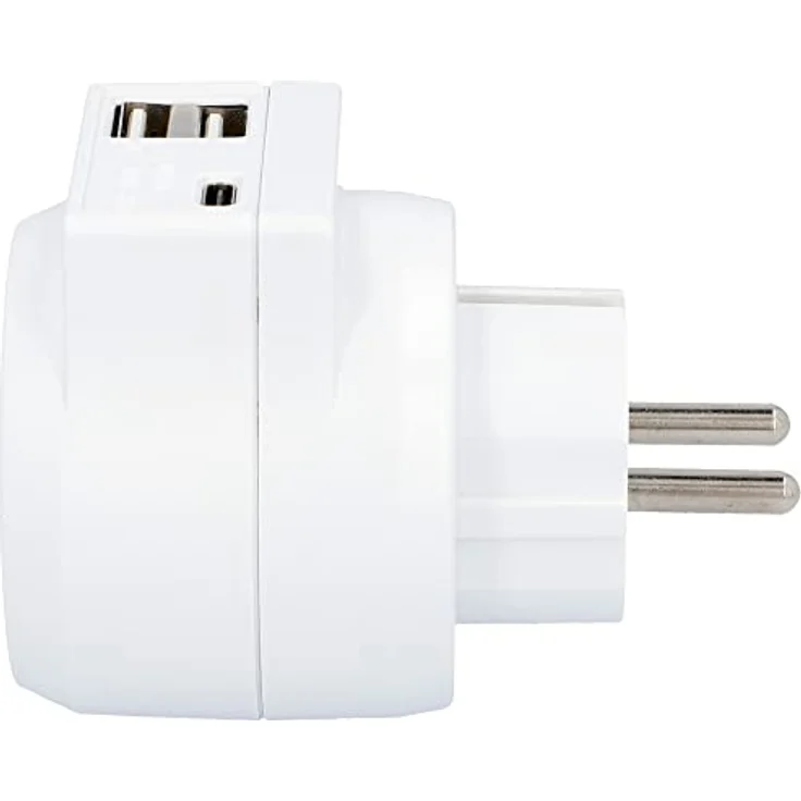 Zwischenstecker mit 1x Schuko, 1x USB Typ C und 2x USB Typ A, 3,4 A, weiß – Bild 3