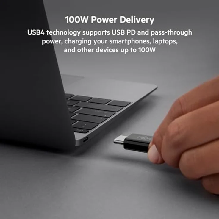 Belkin Zertifiziertes Thunderbolt 4 Kabel (1 m 3,3 FT), USB-Typ-C-Anschluss mit 100 W Power Delivery PD fähig, USB 4 konform - MacBook Pro, eGPU - 1 Meter - Schwarz – Bild 4