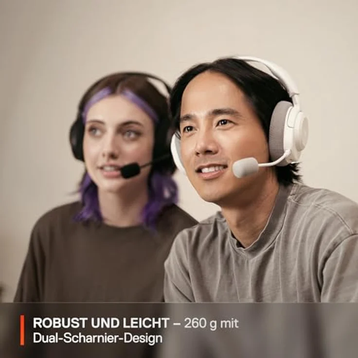 SteelSeries Arctis Nova 3X Wireless Gaming-Headset, 40 Std. Akku, App-Steuerung, Neodym-Treiber, 2,4 GHz/Bluetooth, abnehmbares Mikrofon, Weiß – Bild 5