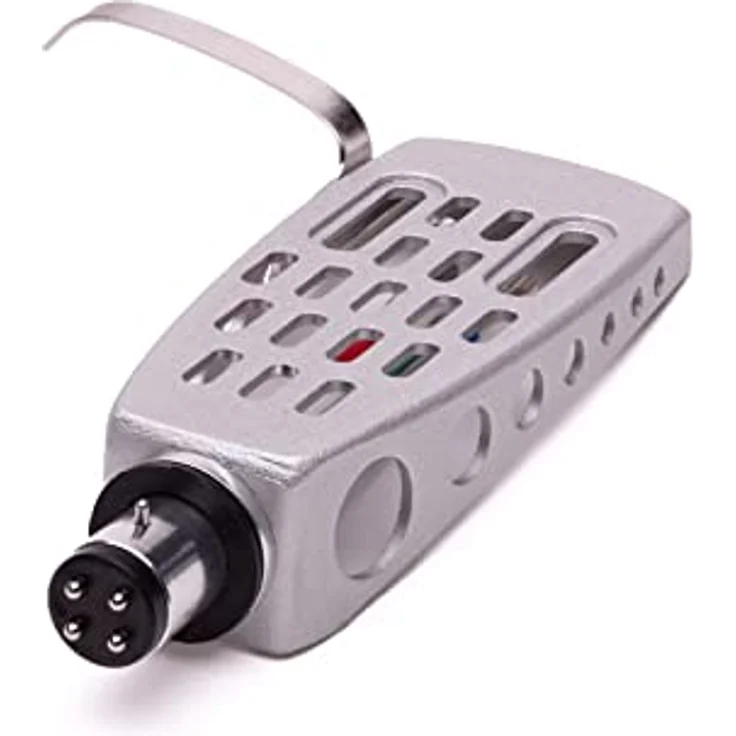 analogis Headshell HS-12 für Plattenspieler, Silber, Aluminium mit SME-Anschluss und 4-farb codierten Kabeln – Bild 2