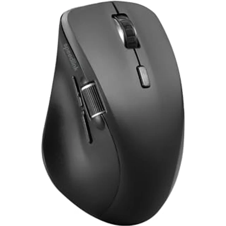 Speedlink Libera Rechargeable Wireless Silent Mouse, PC Maus kabellos leise wiederaufladbar, Bluetooth Maus und USB 2.4GHz, Daumen Scrollrad für horizontales Scrollen, leise Tasten, 3200 DPI, schwarz – Bild 3