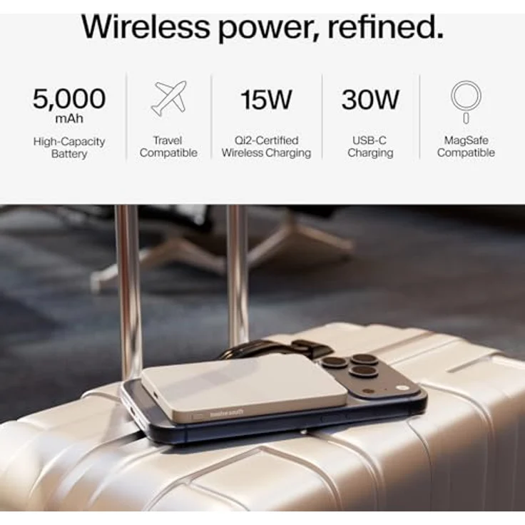 Twelve South PowerCapsule Dune, 5000 mAh Powerbank mit magnetischem Design und Qi2-zertifiziertem kabellosen Laden – Bild 3