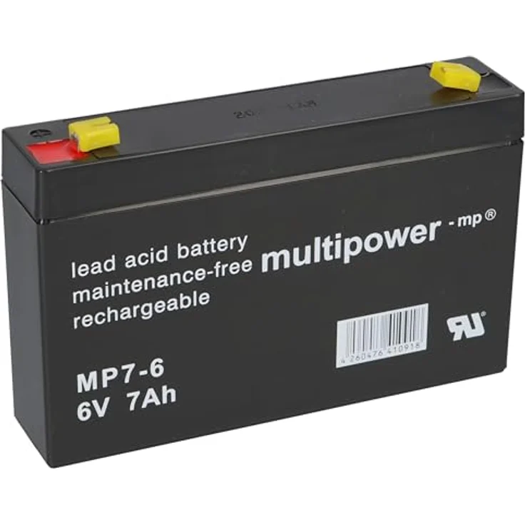 Akkuman.de Set - Bleiakku und Ladegerät - 6V 7Ah Multipower Akku 0,6A Lader, 3-Stufen-Ladegerät, IU0U Ladekennlinie, LED Ladezustandsanzeige – Bild 2