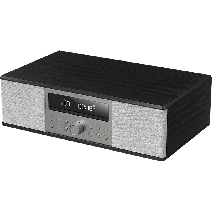 PEAQ PDR 290 DAB+ Radio mit CD, DAB+/FM, Bluetooth, Schwarz/Silber