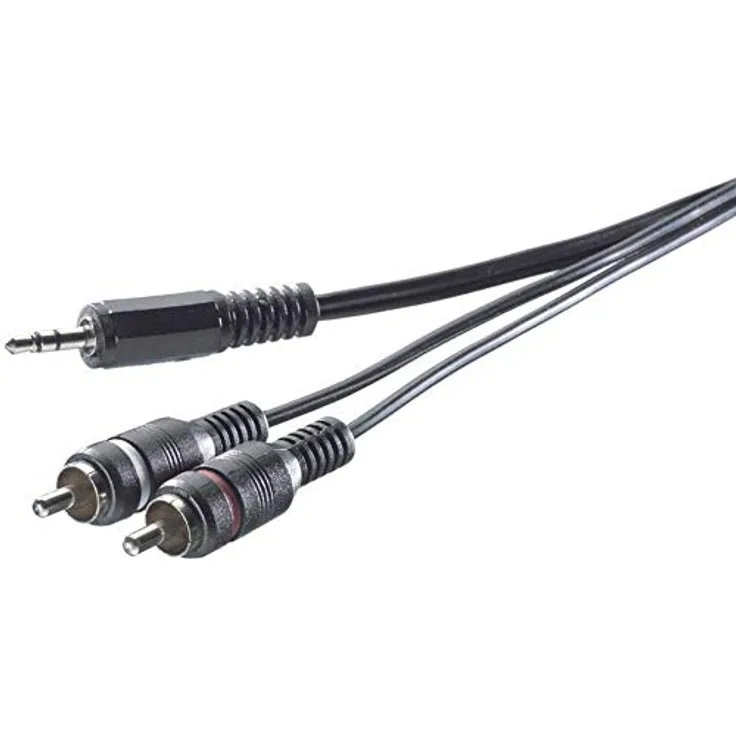 SpeaKa Professional SP-7869916 Cinch/Klinke Audio Anschlusskabel [2X Cinch-Stecker - 1x Klinkenstecker 3.5 mm] 5.00 m
