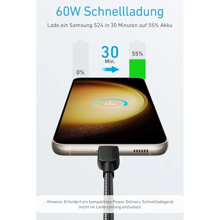 Anker USB C auf USB C Kabel, 60W PD 3.0 Schnellladekabel, 0,9m für iPhone 17 Pro Max/16/15, Samsung Galaxy S25/S24, MacBook Pro/Air, iPad Pro/Air – Bild 2