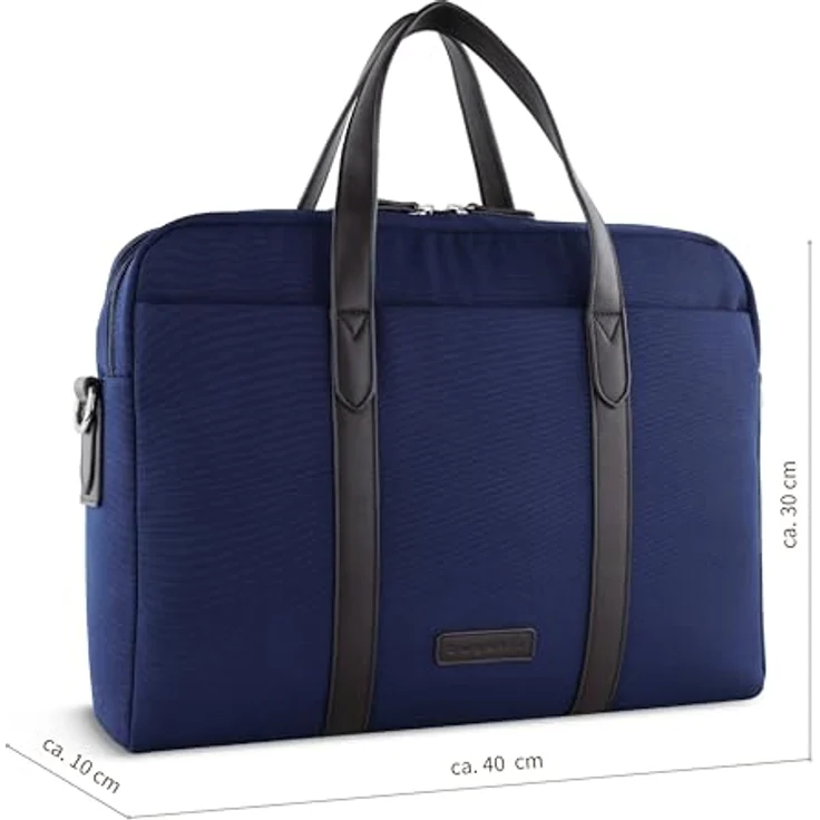 Bugatti Maro Aktentasche, 40 cm mit Laptopfach (14.57"), Notebooktasche, Blau – Bild 2