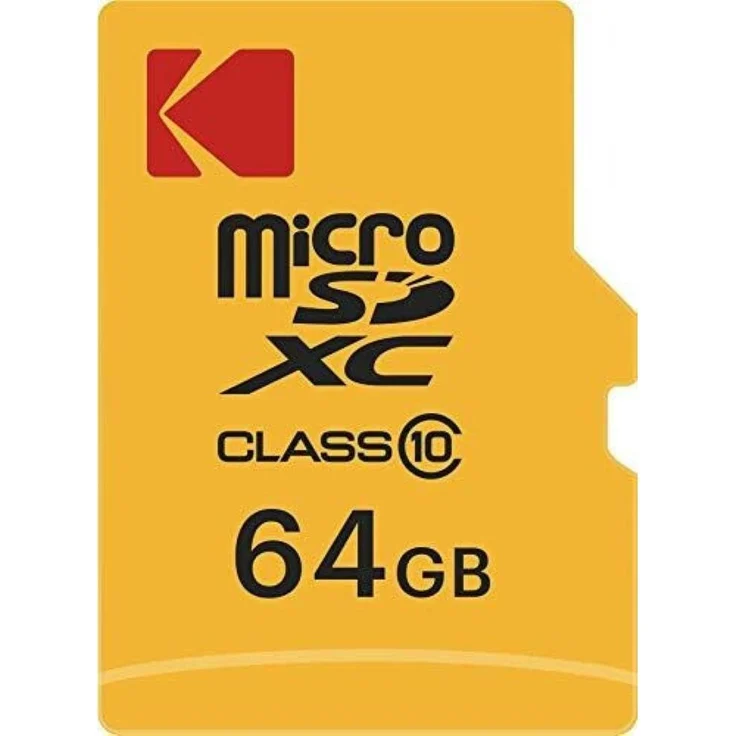Kodak EKMSDM64GXC10CK Micro SDXC Speicherkarte, 64 GB, Class 10, wasserfest und stoßfest, inkl. Adapter