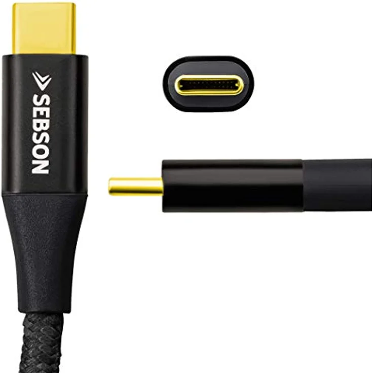 SEBSON USB C Kabel 0,5m, Ladekabel/Datenkabel 3.1 Gen2 schwarz, Schnellladekabel 10Gbit/s, kompatibel mit Samsung, Huawei, MacBook – Bild 3