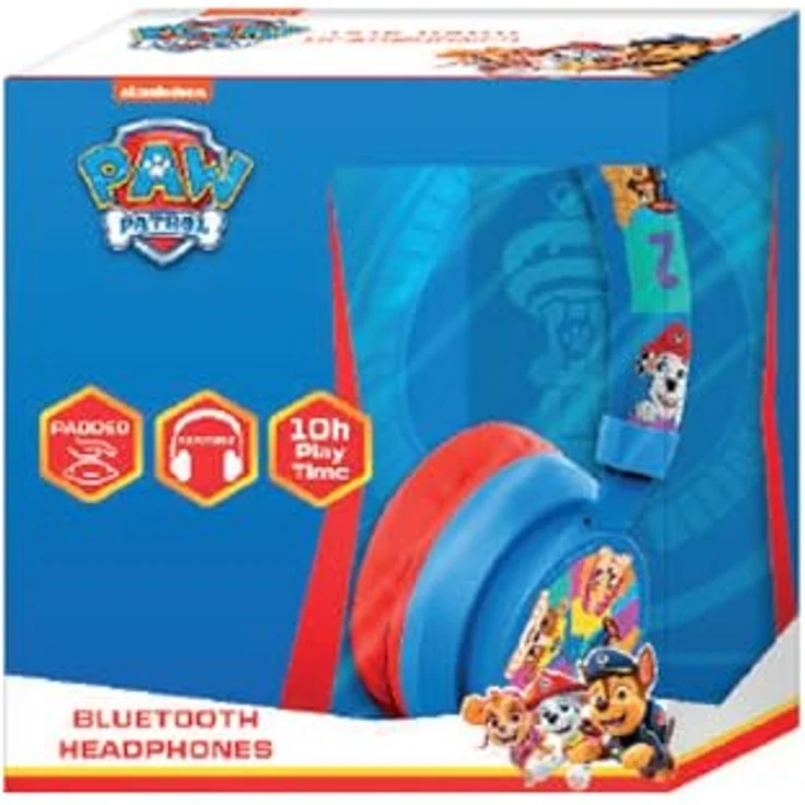 Kids Euroswan Paw Patrol Bluetooth Kopfhörer mit kindersicherer Lautstärke, Kinder-Kopfhörer in tollem Design, blau – Bild 2