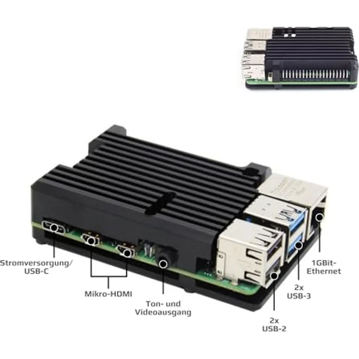 BerryBase Raspberry Pi 4B, 4GB Advanced Kit mit 64-Bit Quad-Core Prozessor, Dual-Display bis 4K, und umfangreicher Konnektivität – Bild 3