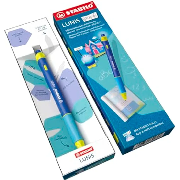 STABILO LUNIS graph, Smarter Bleistift für Schreiblern-Begleiter von 5-8 Jahren mit Bluetooth-Anbindung und ergonomischer Griffzone