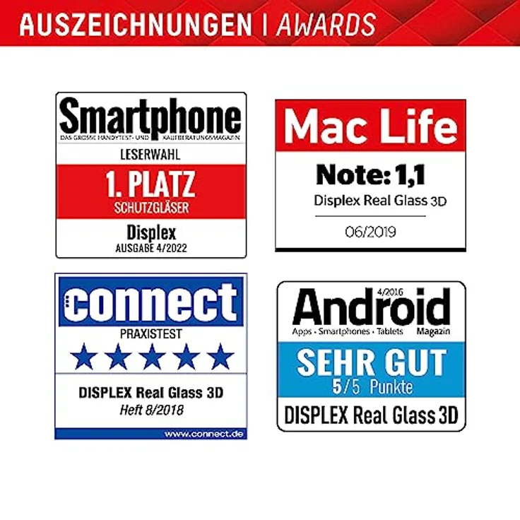 Displex Schutzglas für Samsung Galaxy A35/A55 5G, Montagerahmen, kratzer-resistente Schutzfolie, hüllenfreundlich (Real Glass Full Cover) – Bild 4