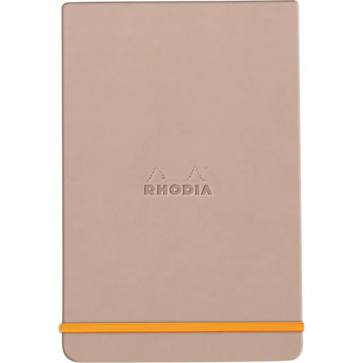Rhodia Einsteck-Fotoalbum Webnotepad A5, 96 liniert mikroperforierte Blätter, festem Einband und Gummizugverschluss, Hauch von Rosa