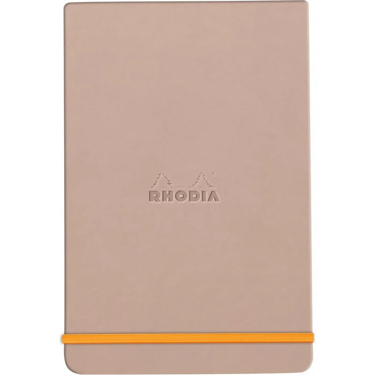 Rhodia Einsteck-Fotoalbum Webnotepad A5, 96 liniert mikroperforierte Blätter, festem Einband und Gummizugverschluss, Hauch von Rosa