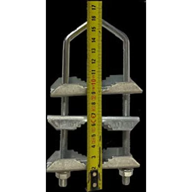 HD-LINE 2X Doppelschelle Sat Mast Schelle Zahnschelle bis 60mm verzinkt Balkon, Silber 4 – Bild 4