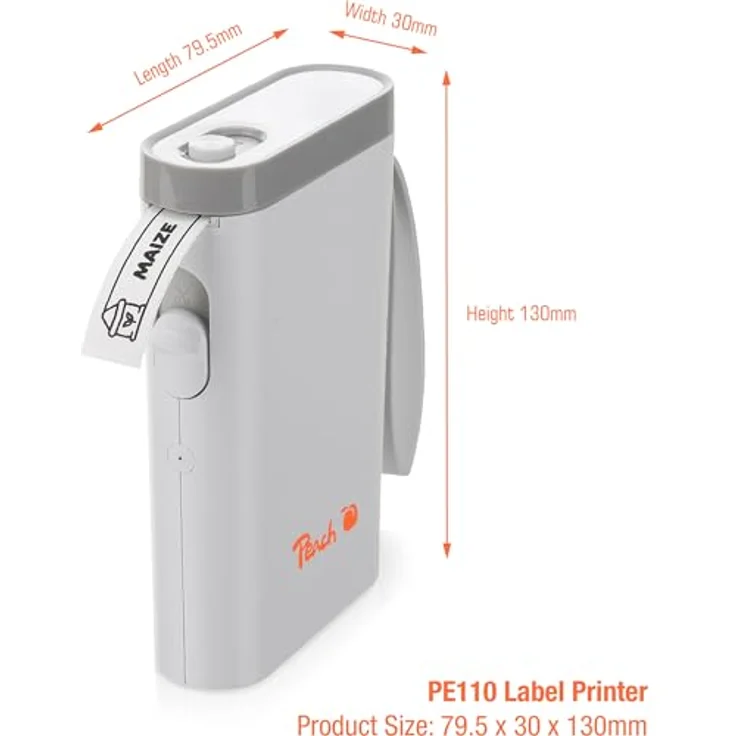 Peach Etikettendrucker PE110, kabelloser Bluetooth-Drucker (203 dpi) in Pink, vielseitig einsetzbar für Büro und Haushalt – Bild 2