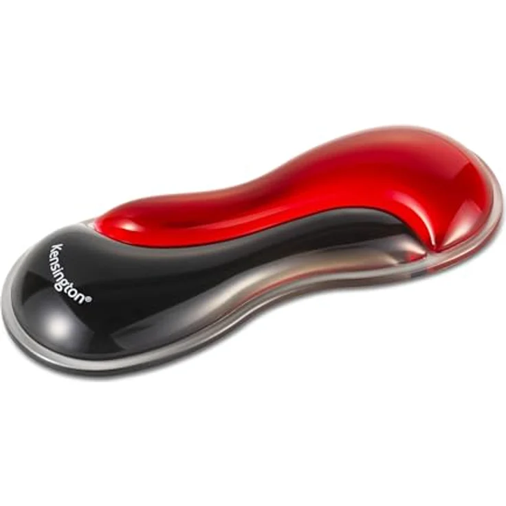 Kensington Slim Duo Gel Maus und Trackball Handgelenkstütze, ergonomisches Mauspad mit Gelkissen, Schwarz Rot, 192 x 72 x 22 mm – Bild 1