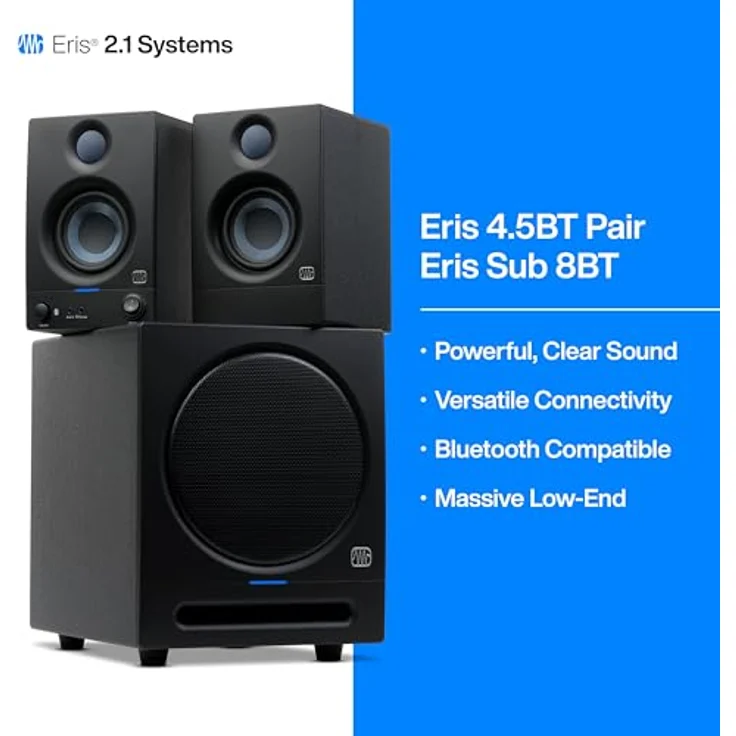 Presonus Eris 4.5BT Studio Bluetooth-Boxen 2nd Gen PC-Lautsprecher (1 Paar, 50 W, Bluetooth) in schwarz – Bild 2