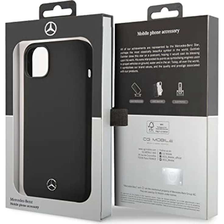 Mercedes-Benz MEHCP14MSILBK Hülle für iPhone 14 Plus 6,7" Schwarz Hardcase Silicone Line – Bild 4