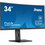 iiyama Prolite XCB3494WQSN-B5 Curved 86.4cm 34 Zoll VA LED-Monitor UWQHD HDMI DP USB3.0 USB-C 65W LAN KVM-Switch Höhenverstellung FreeSync schwarz