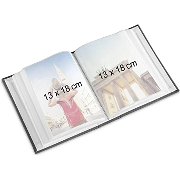 Hama Einsteckalbum London 13x18 cm (Fotoalbum für 100 Bilder im Format 13 x 18 cm, Fotobuch zum Einstecken) grau – Bild 3
