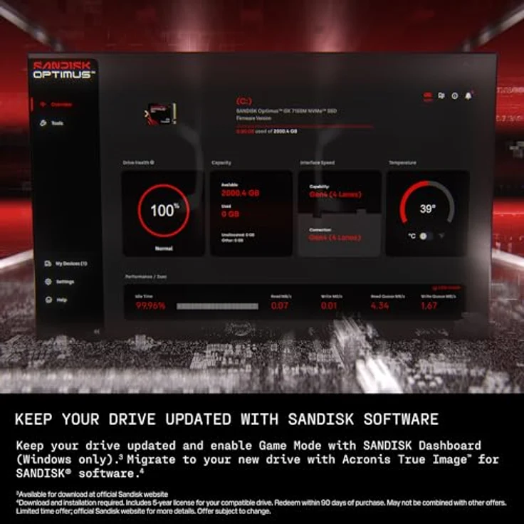 SANDISK Optimus™ 7100M NVMe™ Festplatte, 2 TB SSD PCIe 4.0, interne M.2 2230 für Gaming – Bild 7