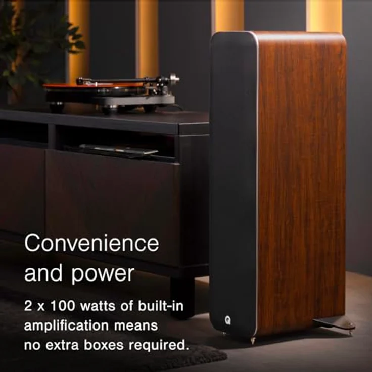 Q Acoustics M40 Walnuss – Verstärkte Standlautsprecher (Paar) – Bild 5