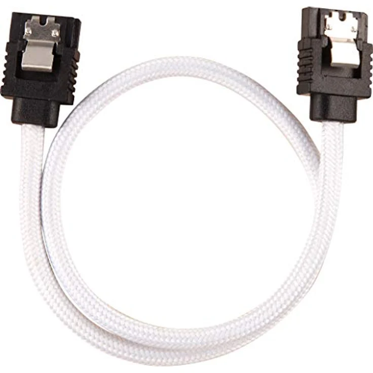 Corsair Premium Sleeved SATA 3 Kabel (6Gbps, 30 cm) Weiß – Bild 3