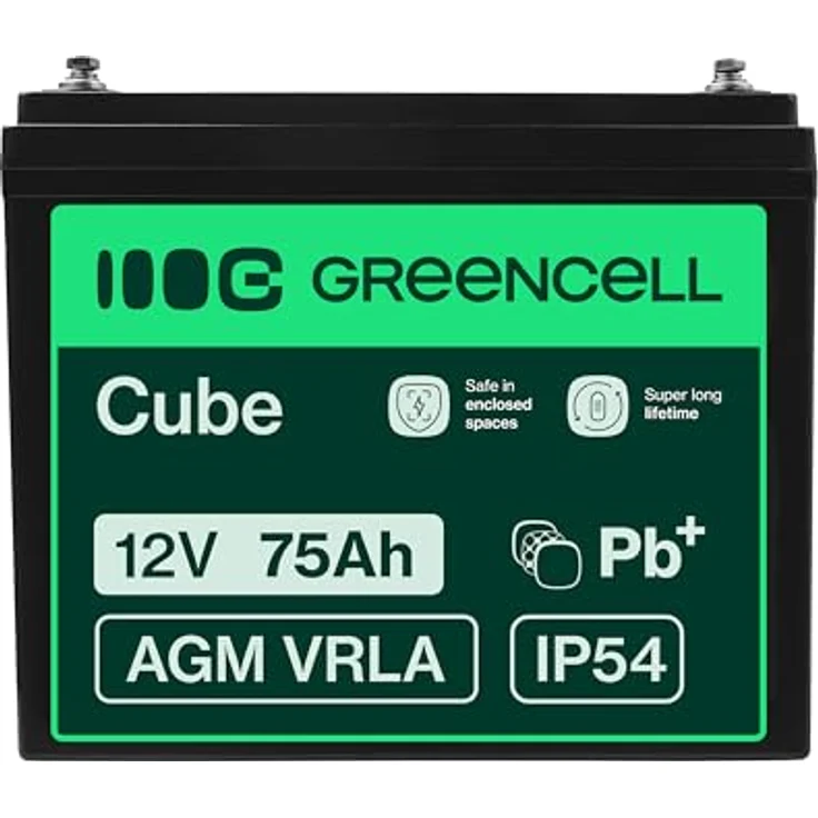 Green Cell® AGM 12V 75Ah Blei-Batterie, VRLA Ersatzakku für Fischkutter, Boot, Scooter, Rasentraktor und Rasenmäher, zyklenfest und wartungsfrei – Bild 3