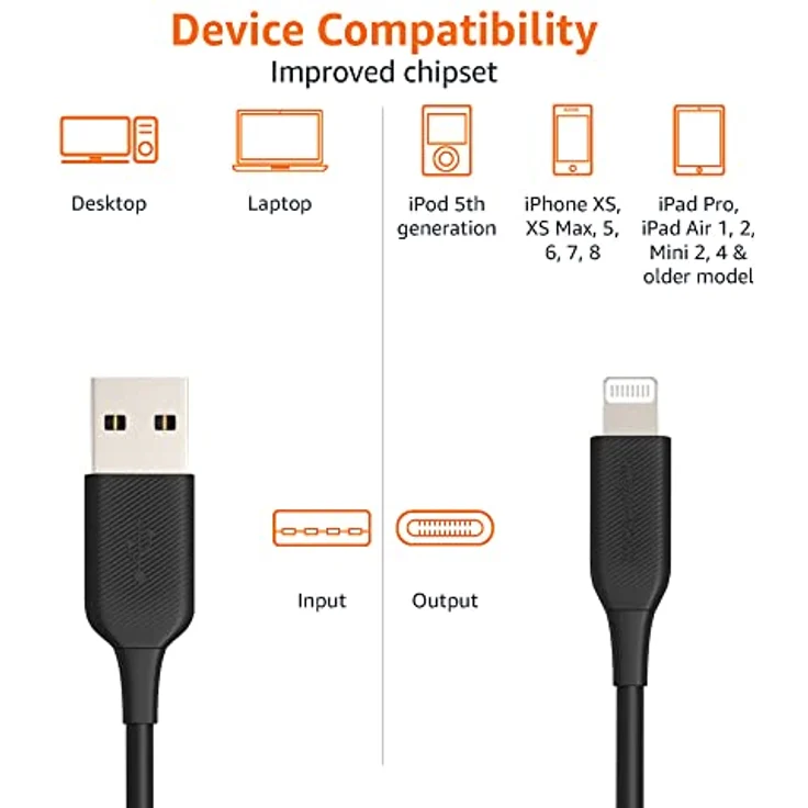 AmazonBasics – Verbindungskabel Lightning auf USB-A, MFi-zertifiziertes Ladekabel für iPhone, schwarz, 91,2 cm – Bild 4