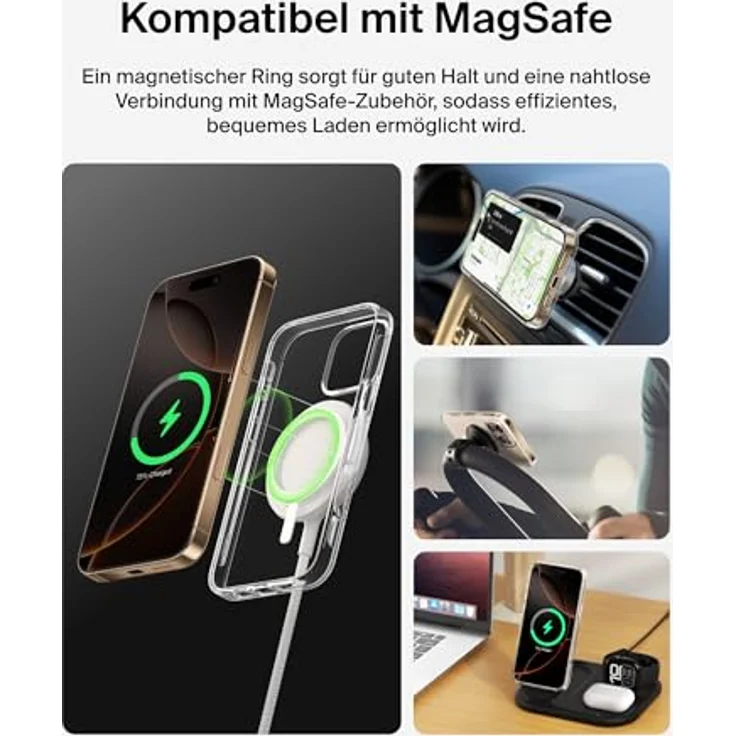 Belkin SheerForce iPhone 16 Pro Max Hülle, MagSafe-kompatible, kratzfeste, transparente Handyhülle mit stoßfestem Schutz – Bild 2