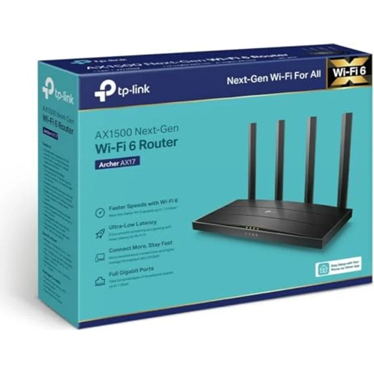 TP-Link Archer AX17, WLAN Router mit Ethernet LAN, schwarz, 24 x 31 x 8 cm – Bild 2