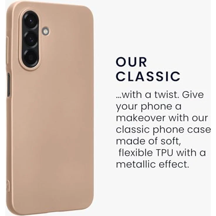 kwmobile Case für Samsung Galaxy A26 5G, silikon Schutzhülle metallic schimmernd in Gold, rutschfest und reißfest – Bild 3