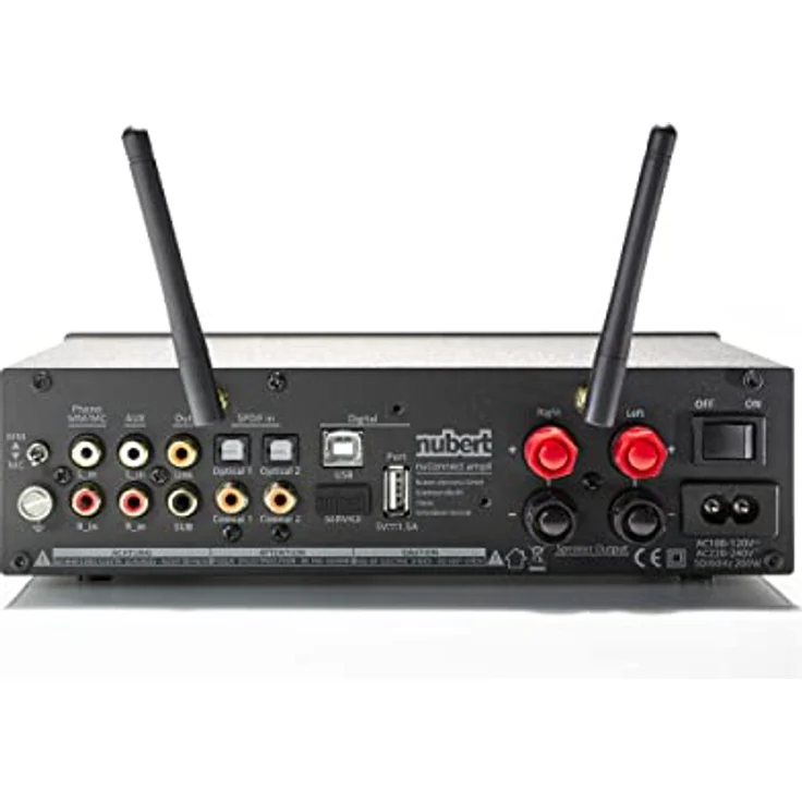 Nubert nuConnect ampX | Schwarzer digitaler Vollverstärker | Wireless Connector für nuPro X | Stereoverstärker mit 2 x 130 W | Phonoverstärker MM/MC mit Bluetooth aptX HD | Verstärker mit USB DAC – Bild 3