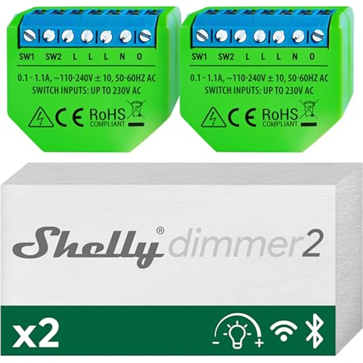 Allterco Robotics Shelly Dimmer 2, WLAN Dimmer mit Messfunktion, 2er Set – Bild 2