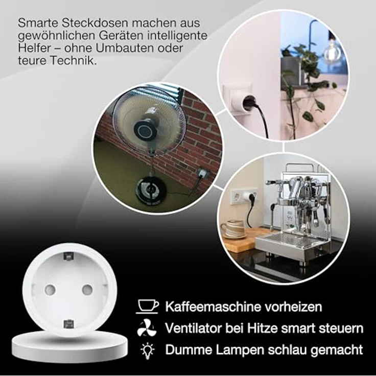 OSRAM SMART+ WiFi Matter Plug Steckdose EU, 10A 2300W, IP20, weiße Polycarbonatschale, kompatibel mit Alexa, Google Home, Apple HomeKit – Bild 4