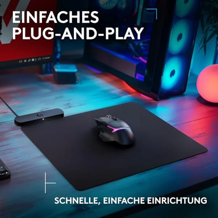 Logitech G POWERPLAY 2, Kabelloses Lade-Mauspad für kompatible Logitech G Gaming-Mäuse, 34,5 x 28,4 cm, 3,5 mm Höhe, für PC/Mac – Schwarz – Bild 3