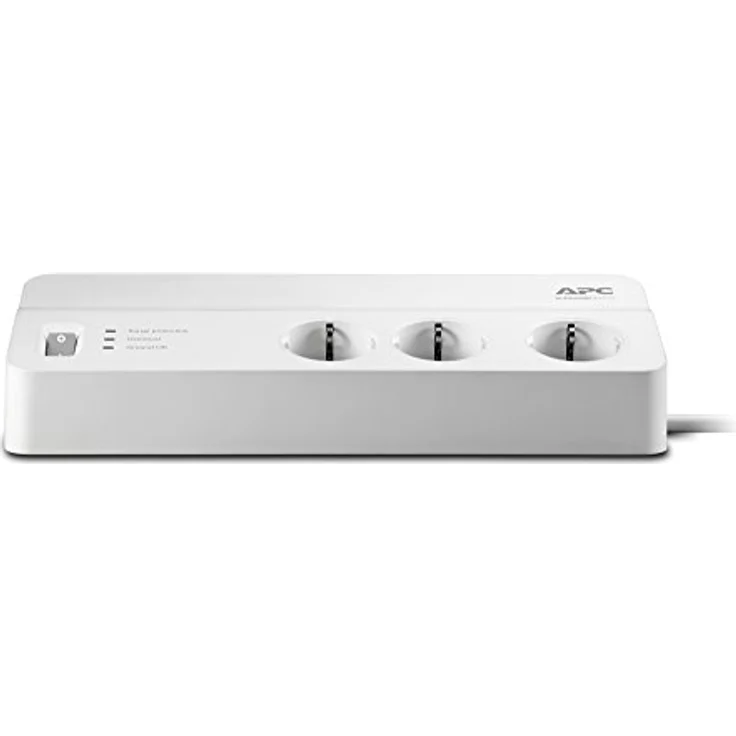 APC Surge Protector - PM6-GR - Steckdosenleiste mit Überspannungsschutz (6-fach Stecker Schuko, schaltbar, für PC, TV u.a. - Farbe: weiß) – Bild 4