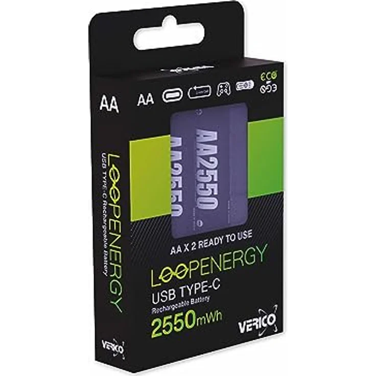 VERICO LoopEnergy AA USB-C Mignon-Akku 2550mWh 1,5V 2 St. Mignon (AA)-Akku Li-Ion 1700 mAh 1.5V 2St. – Bild 3