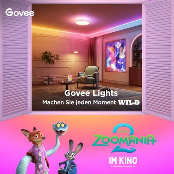 Govee Curtain Lights Pro, 960 LEDs Smart LED-Vorhang, IP67 Wasserfest, 1,65x1,76m, AIGC, 250+ Modi, Musiksynchronisation, dynamische DIY Lichterkette für Weihnachtsdeko – Bild 4