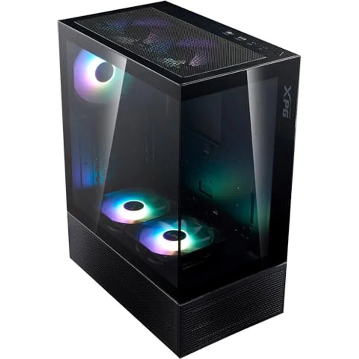XPG Invader X Mini Black, ATX Mid Tower PC Gehäuse mit 5 ARGB-Lüftern, VGA Unterstützung bis 330mm, CPU Kühlung bis 166mm – Bild 2