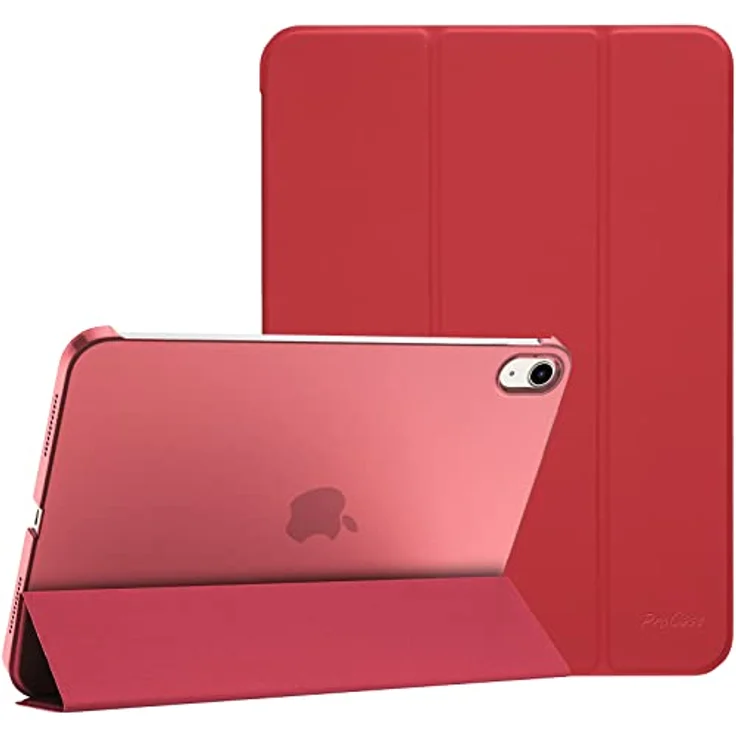 ProCase Hülle für iPad A16 11. Generation 2025 / iPad 10. Generation 2022, ultraflache Hard Schutzhülle mit Auto Wake/Sleep Funktion - Rot – Bild 1