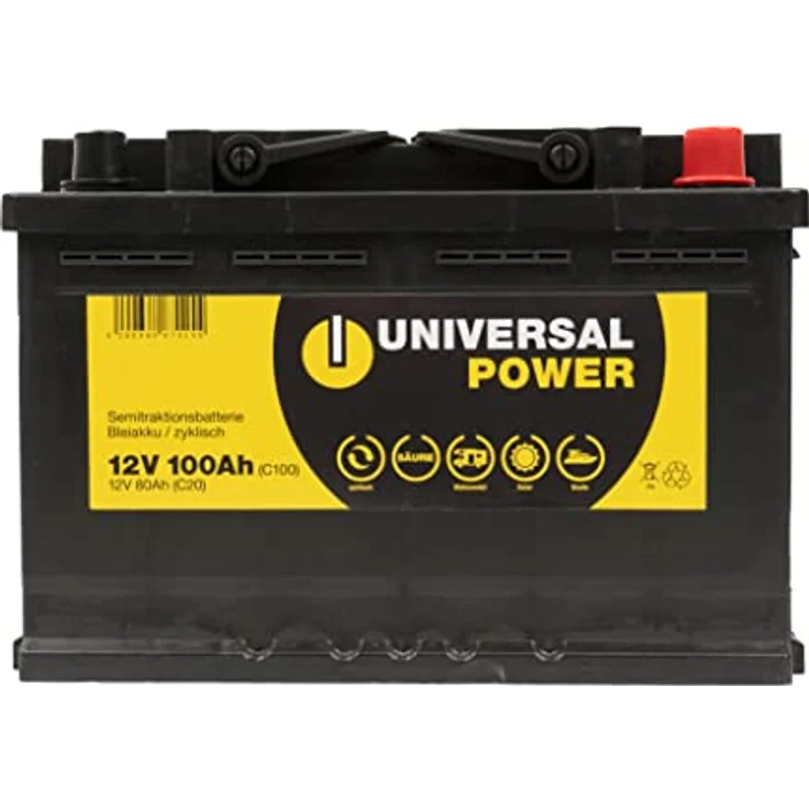 Universal Power UPA12-80 12V 80Ah Solar Batterie Wohnmobilbatterie zyklenfest, lange Lebensdauer und hohe Entladekapazität – Bild 2